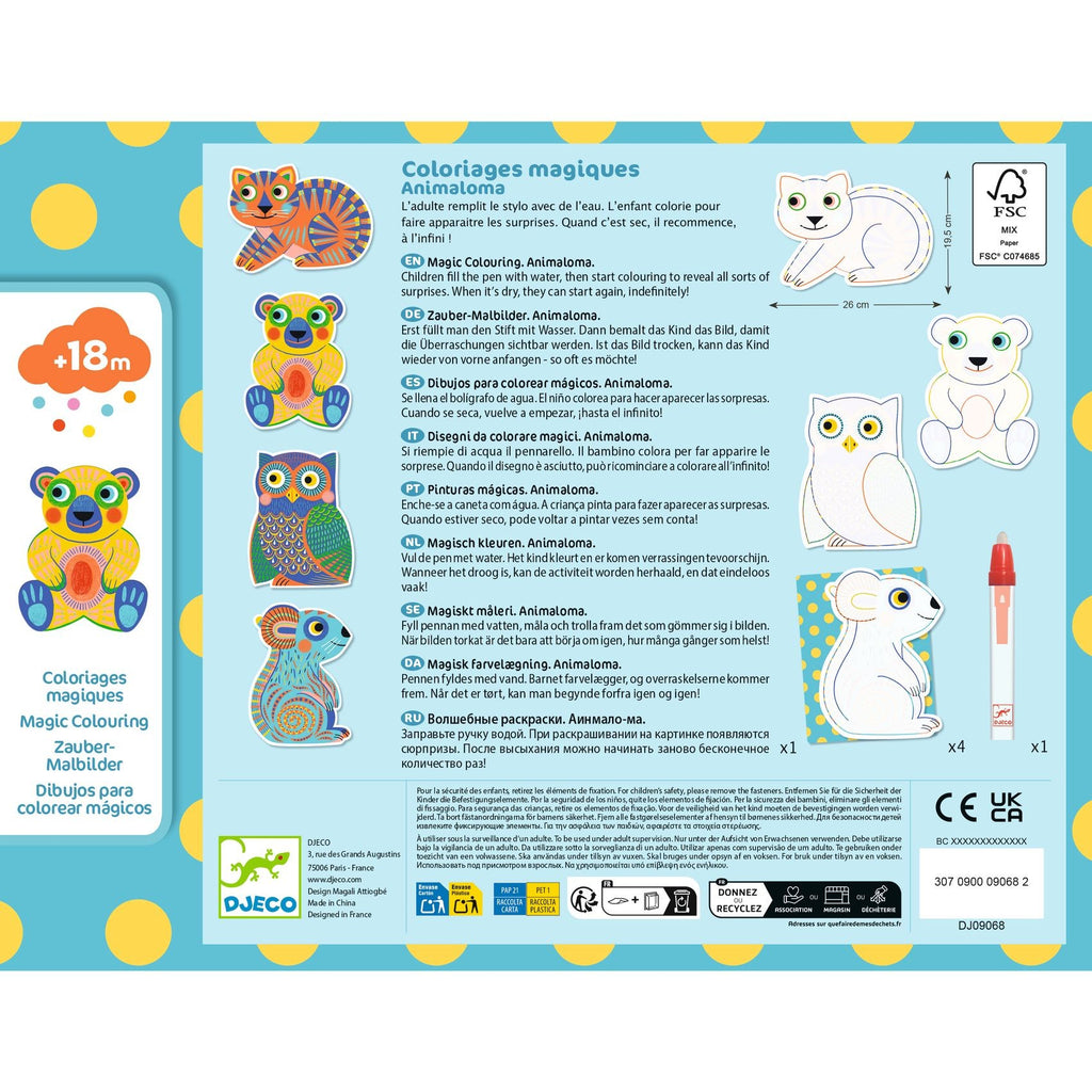 Djeco Magic Water Colouring Boards - Animalo Ma