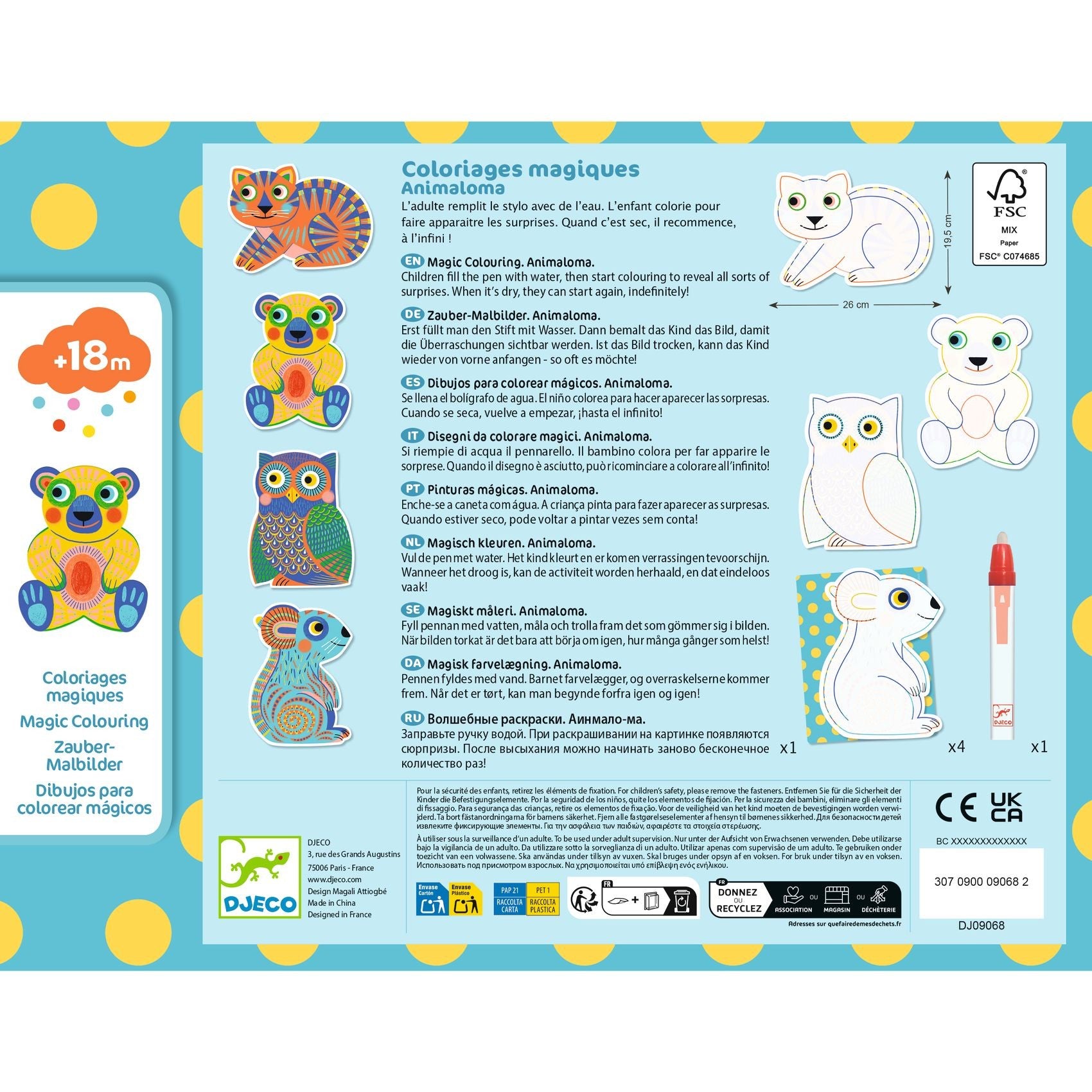 Djeco Magic Water Colouring Boards - Animalo Ma