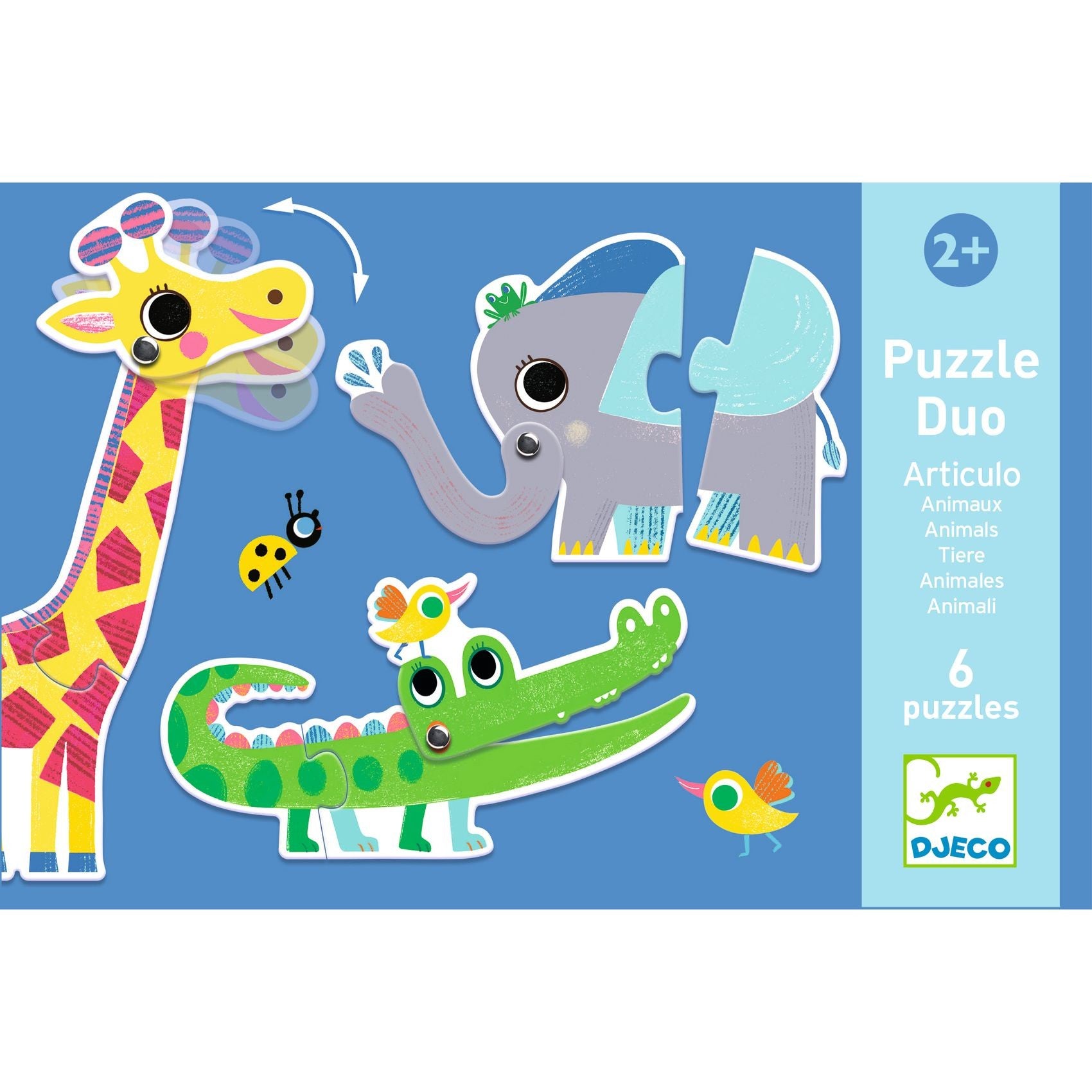 Djeco 6 Duo Puzzles - Articulo Animals