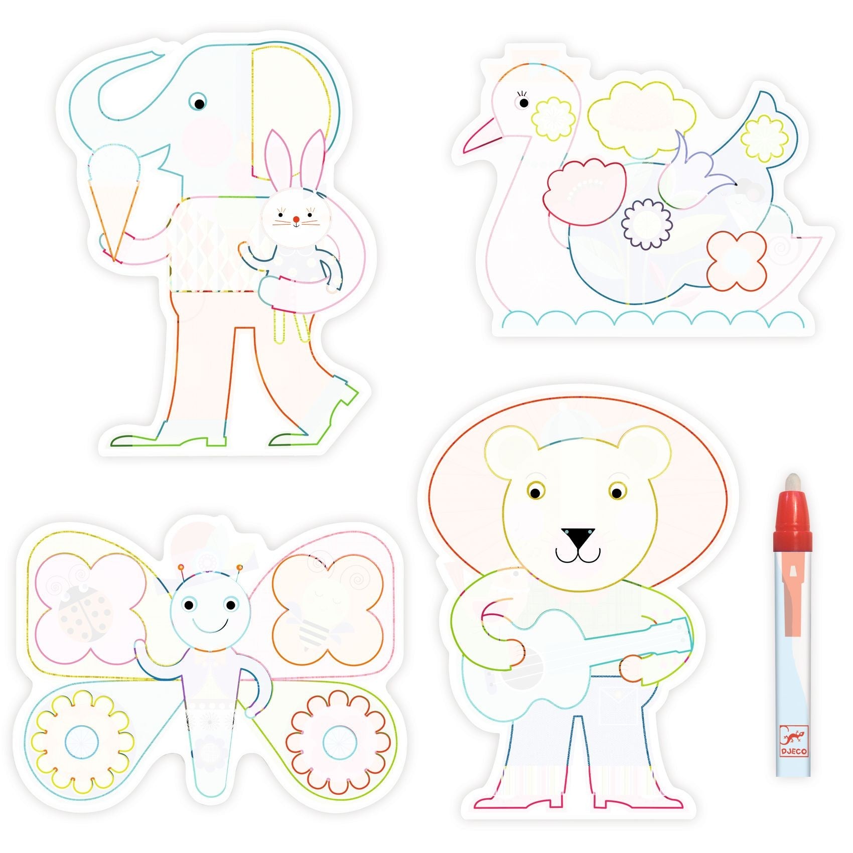 Djeco Magic Water Colouring Boards - Animalo Len