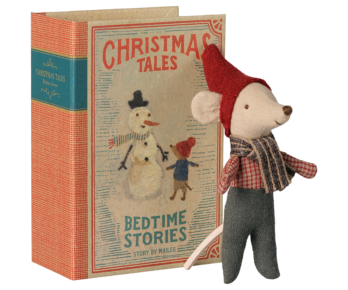 Maileg Christmas mouse, Baby in book