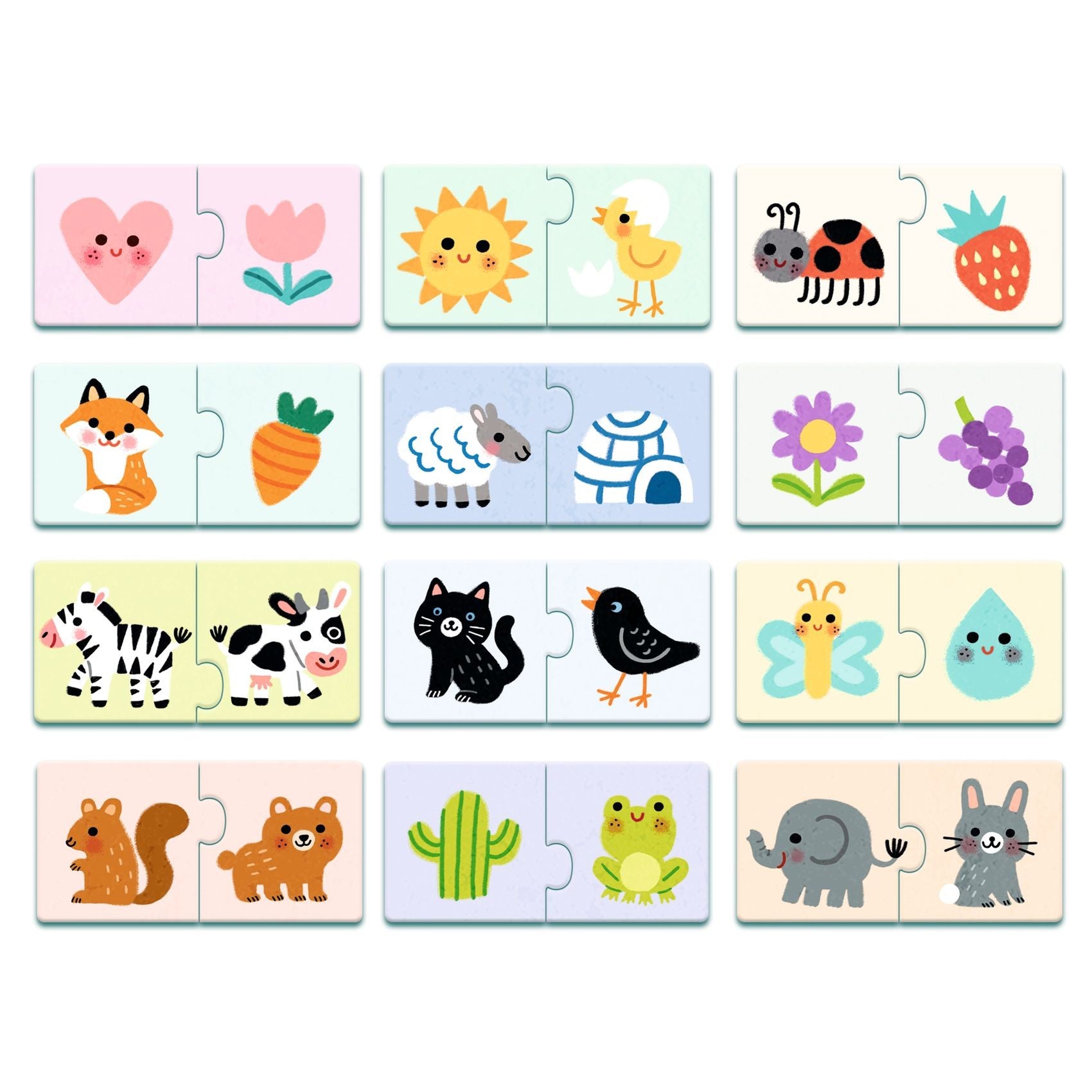 Djeco 12 Duo Puzzles - Colours
