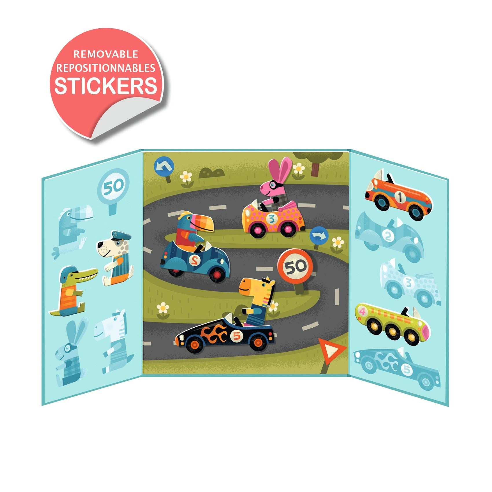 Djeco Easy To Peel Sticker Play Board - Cars