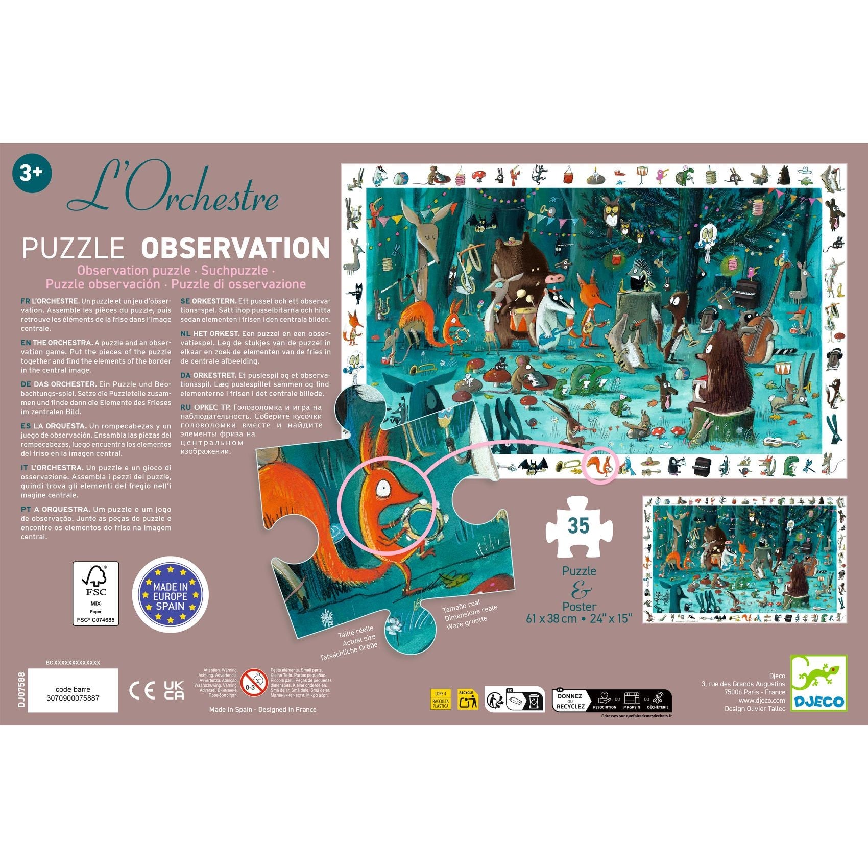 Djeco 35 Piece Orchestra Observation Jigsaw Puzzle