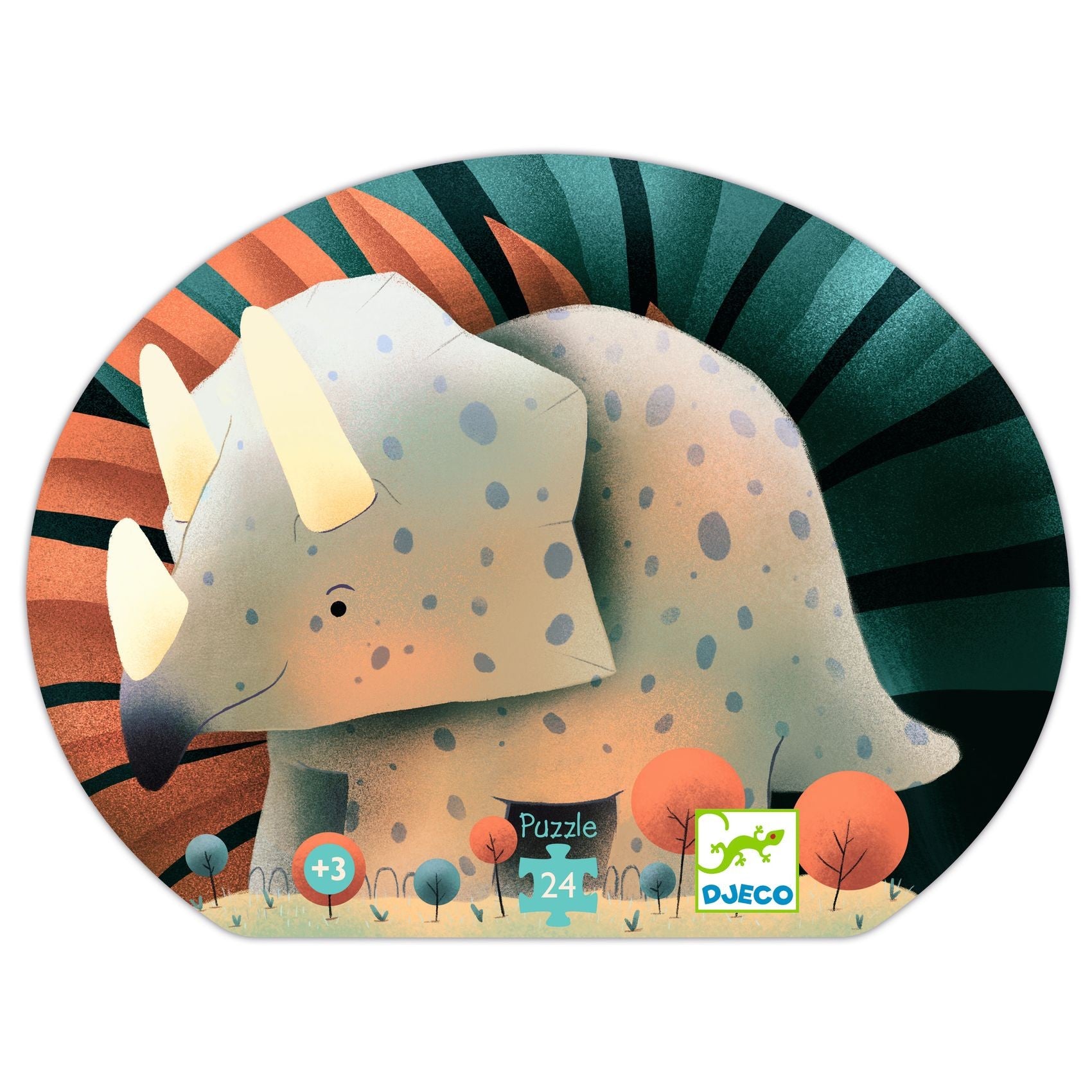 Djeco Silhouette 24 Piece Puzzle - Teo The Dino
