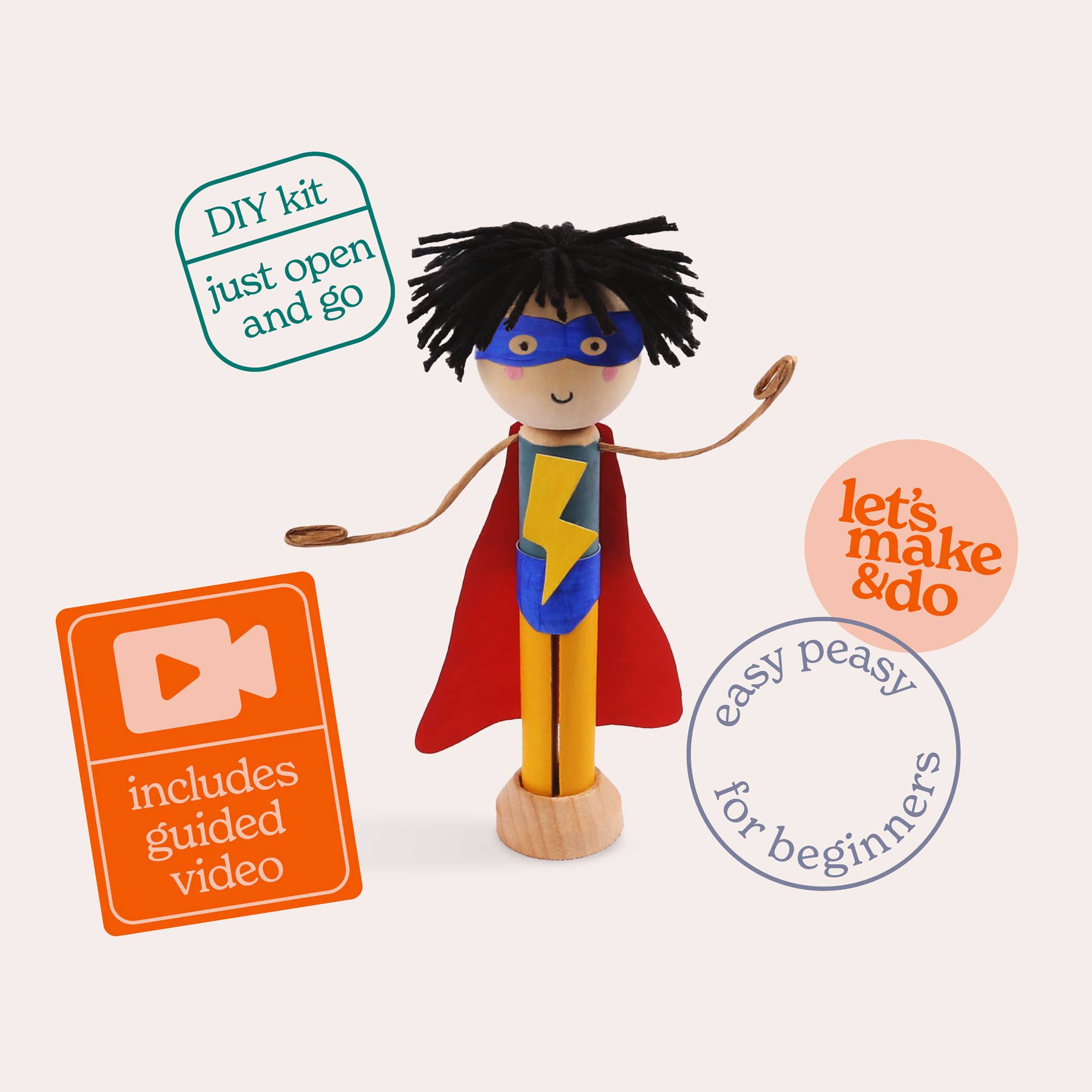 Make Your Own Superhero Craft Kit - Wooden Painting Gift Set