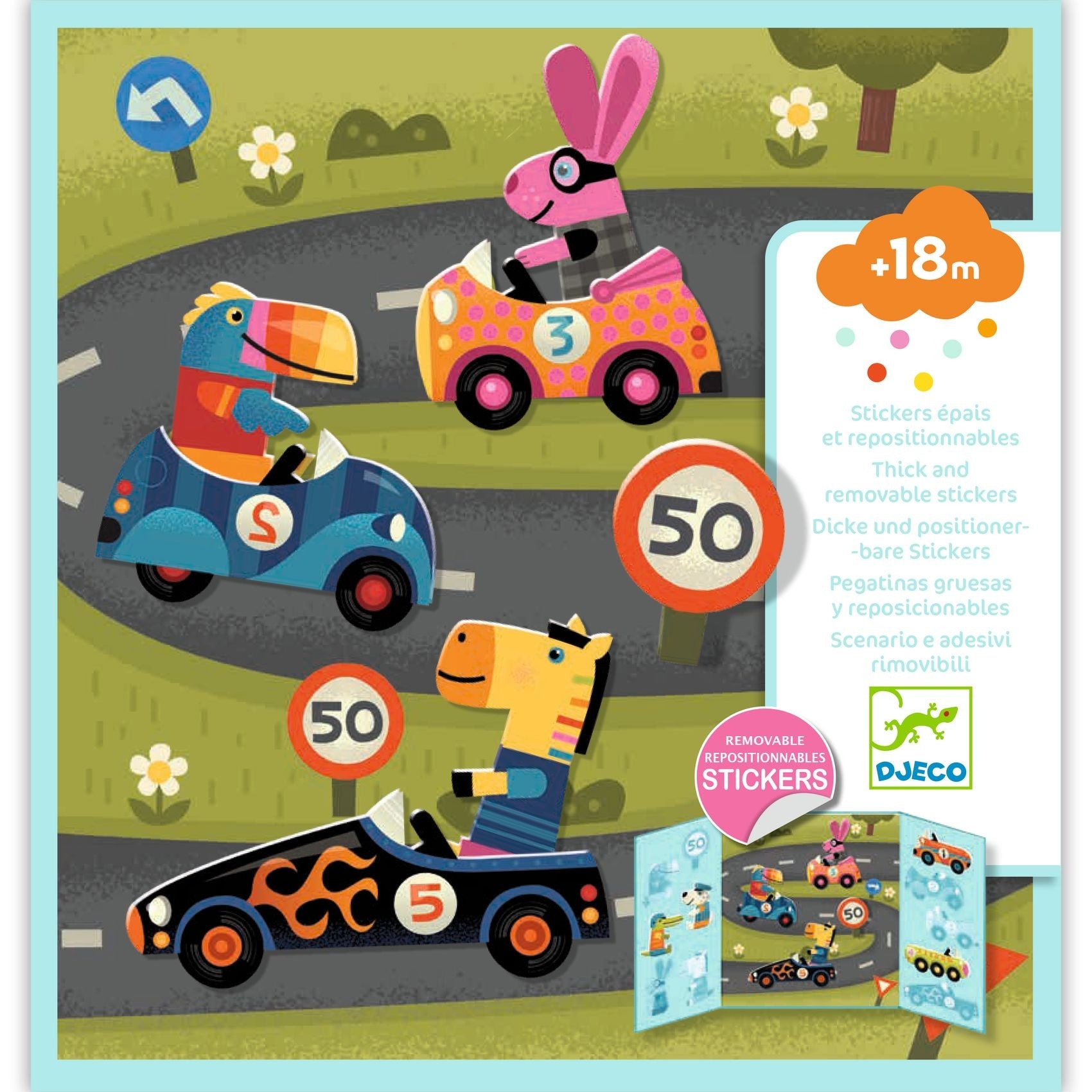 Djeco Easy To Peel Sticker Play Board - Cars