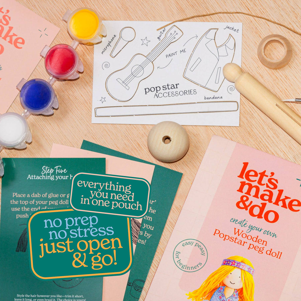 Make Your Own Popstar Craft Kit - Wooden Painting Gift Set