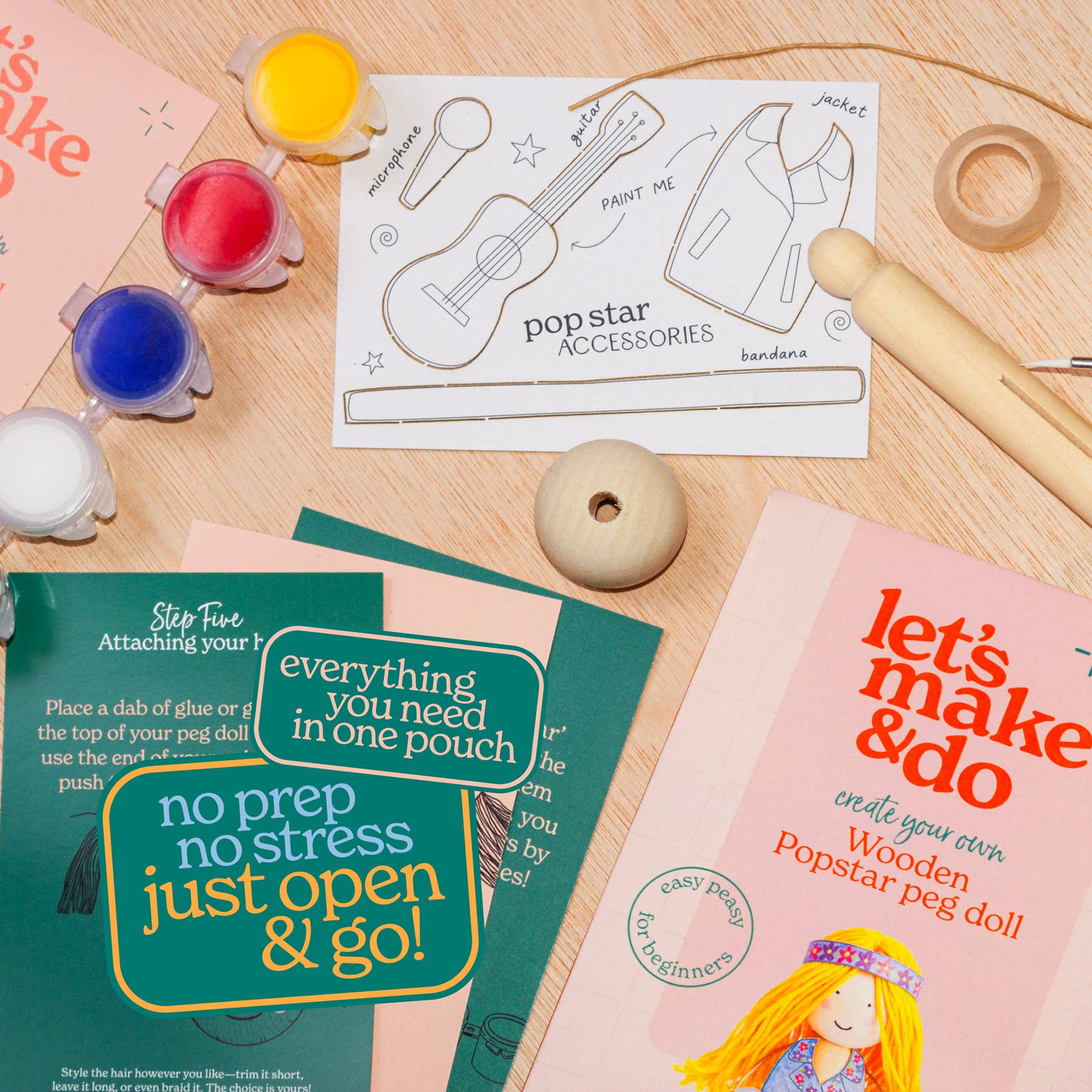 Make Your Own Popstar Craft Kit - Wooden Painting Gift Set