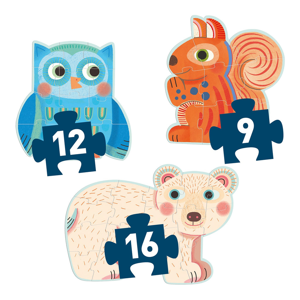 Djeco 4 Progressive Puzzles - In The Forest