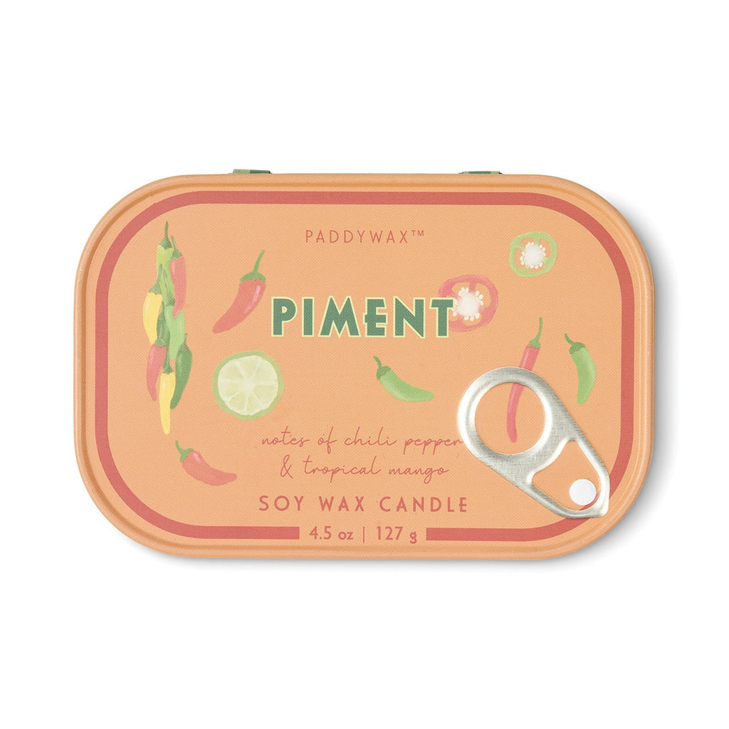 Paddywax Bistro 4.5oz/127g Piment Printed Tin Candle - Chilli & Mango