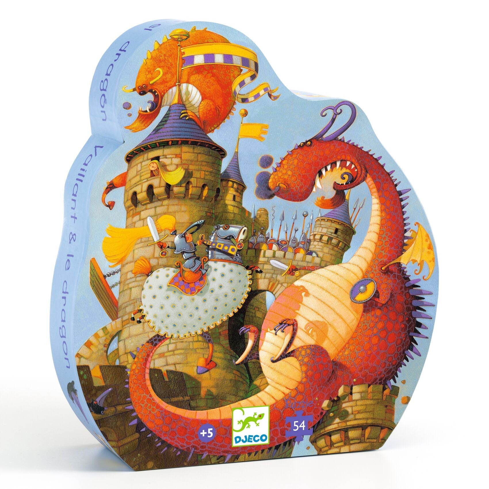 Djeco Silhouette 54 Piece Puzzle - Vaillant and The Dragon