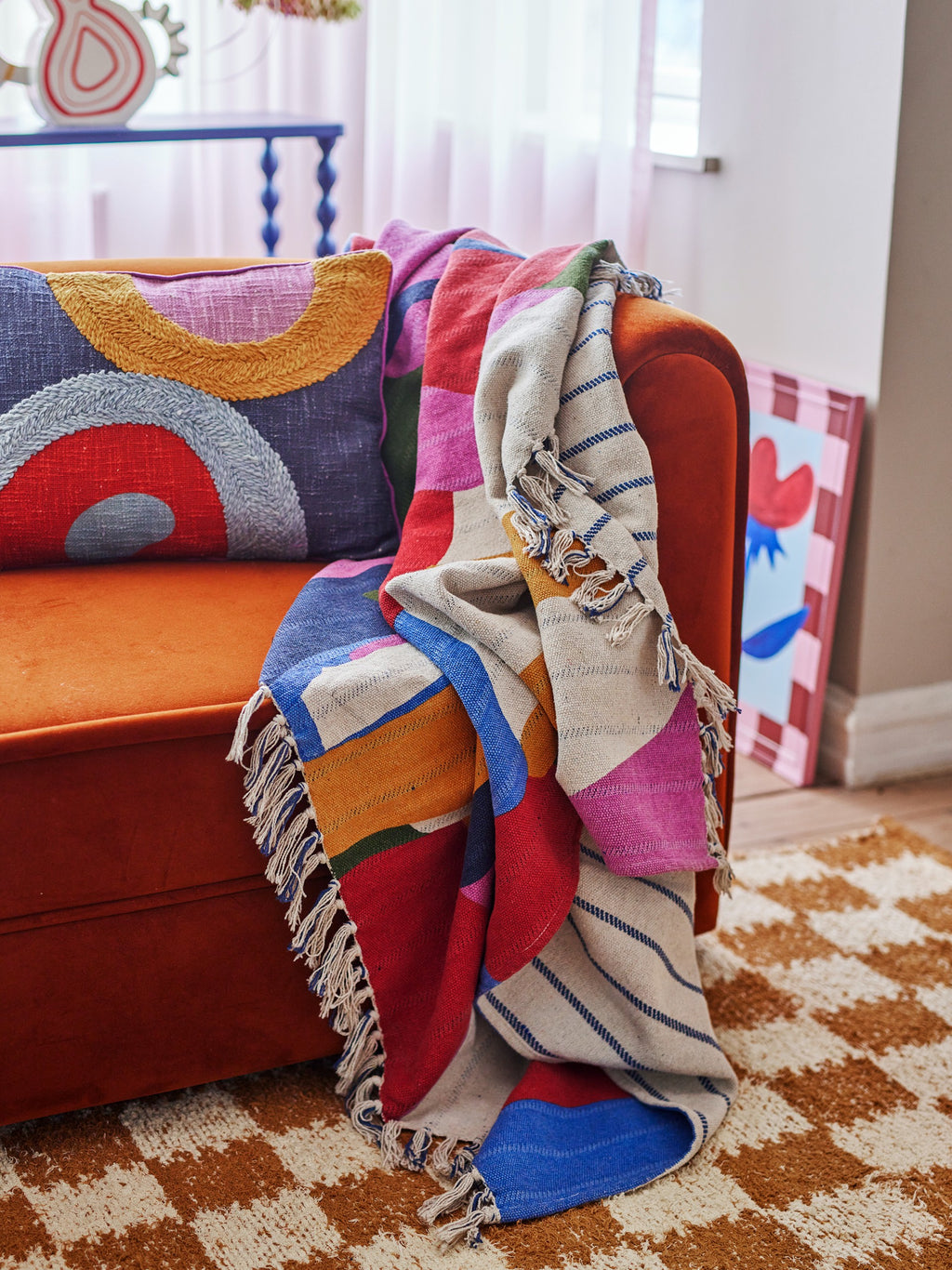 Bloomingville Artista Throw, Multi, Recycled Cotton