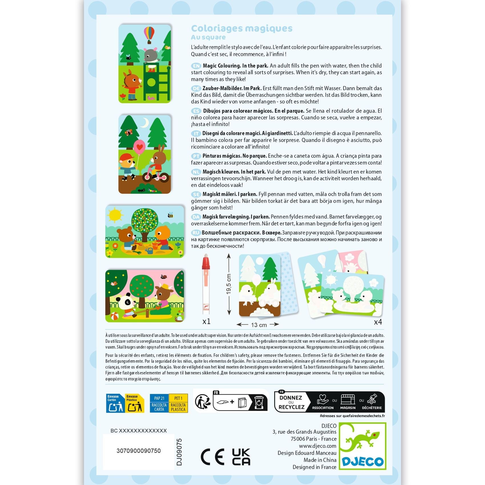Djeco Magic Water Colouring Boards - In The Park