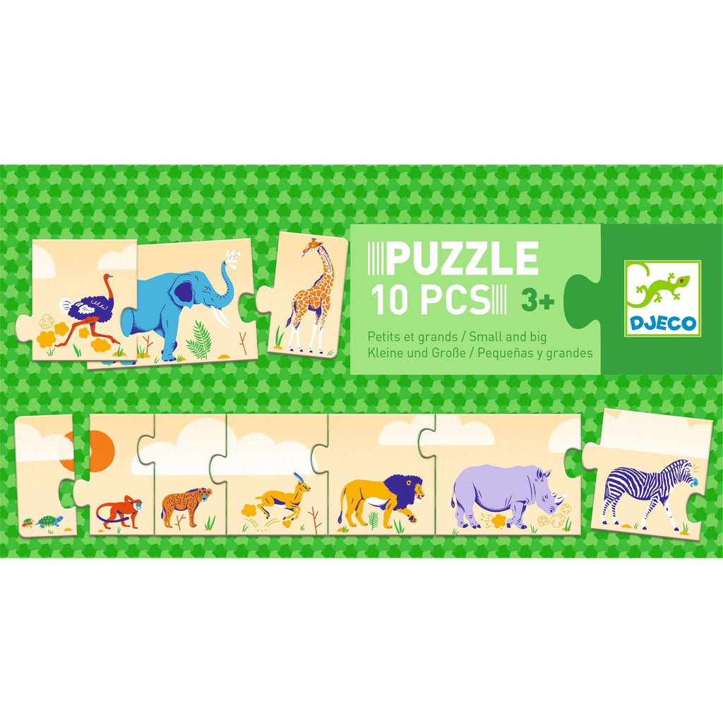 Djeco 10 pcs puzzle - Small and Big
