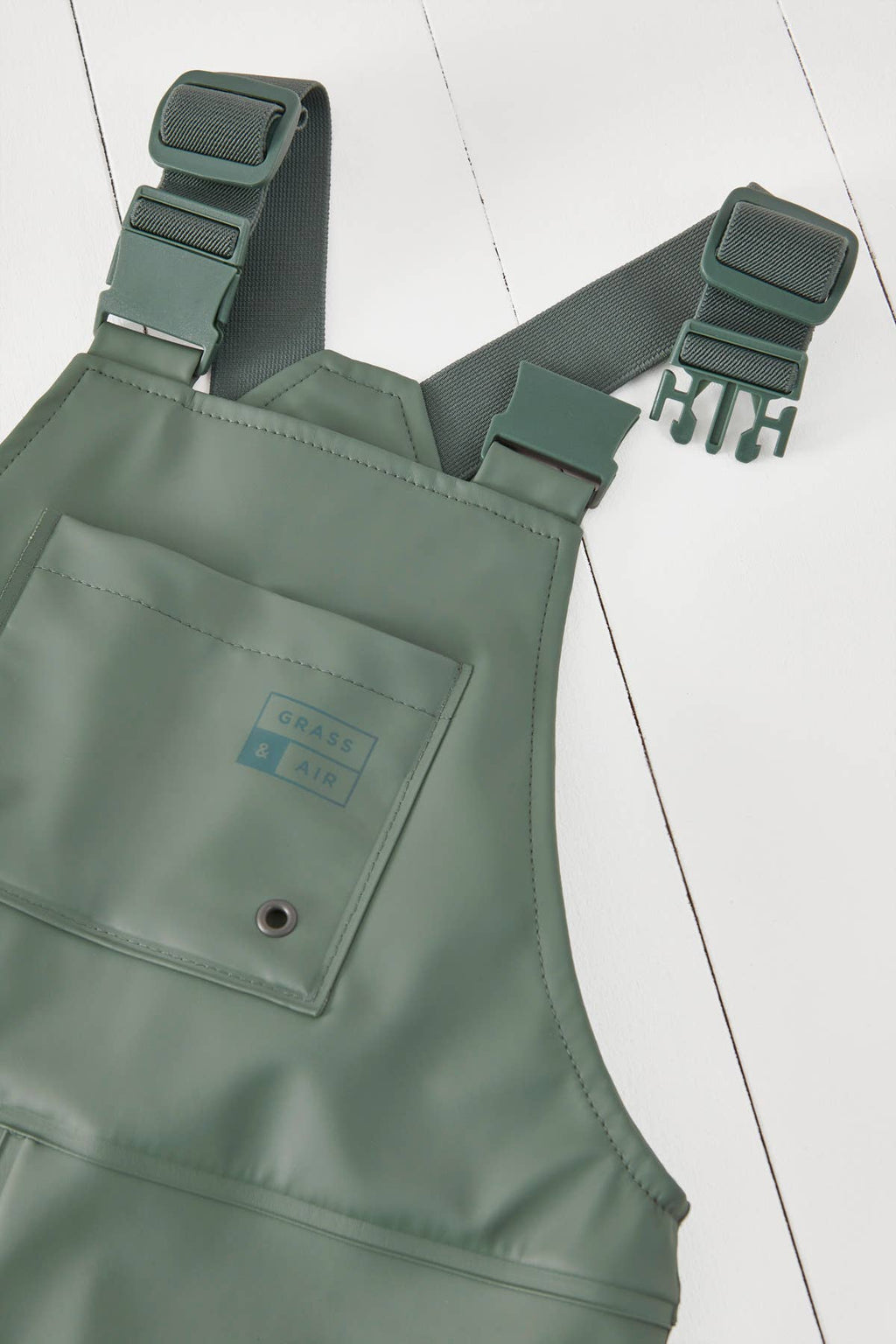 Grass & Air Khaki Kids Waterproof Rain Dungarees