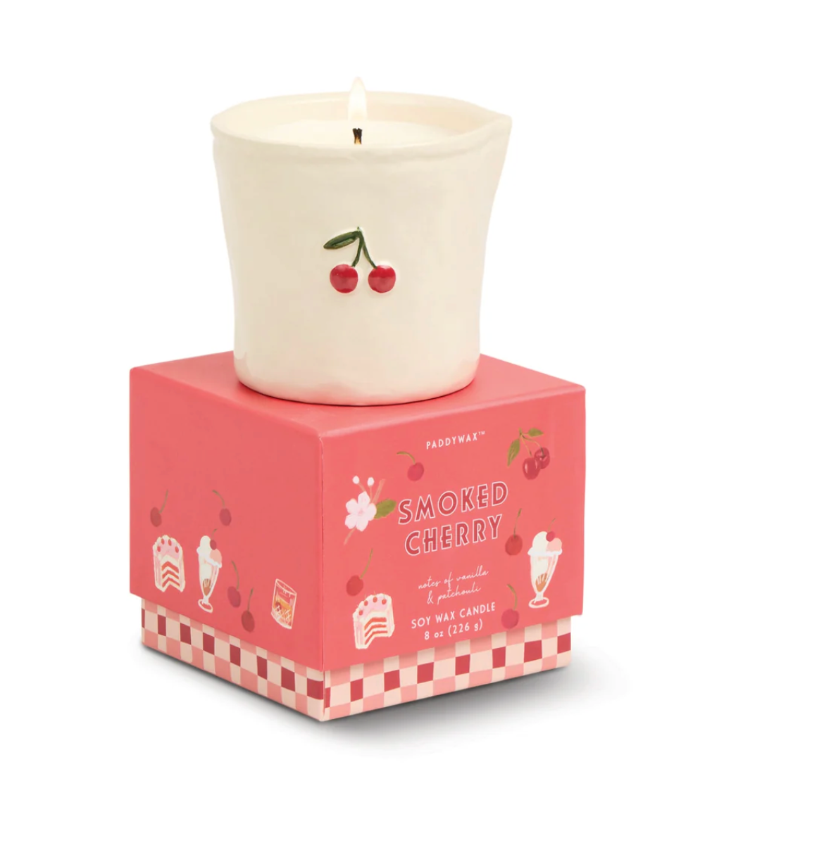 Paddywax Embossed Ceramic Candle - Smoked Cherry