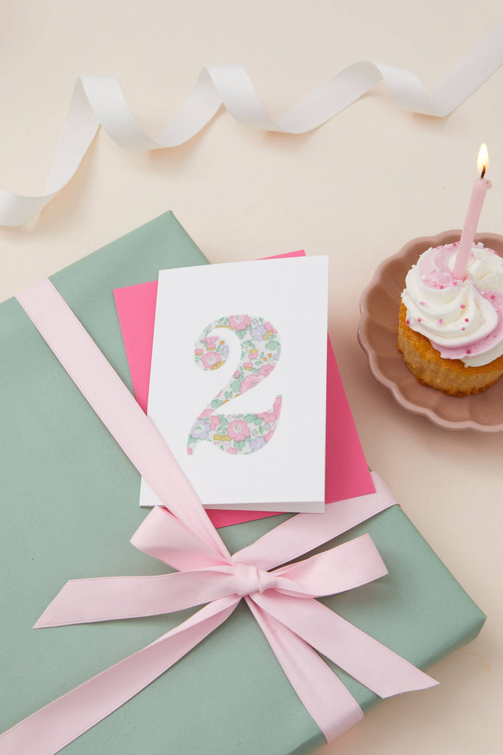 Age 2 Birthday Card | Liberty Fabric Number | A7