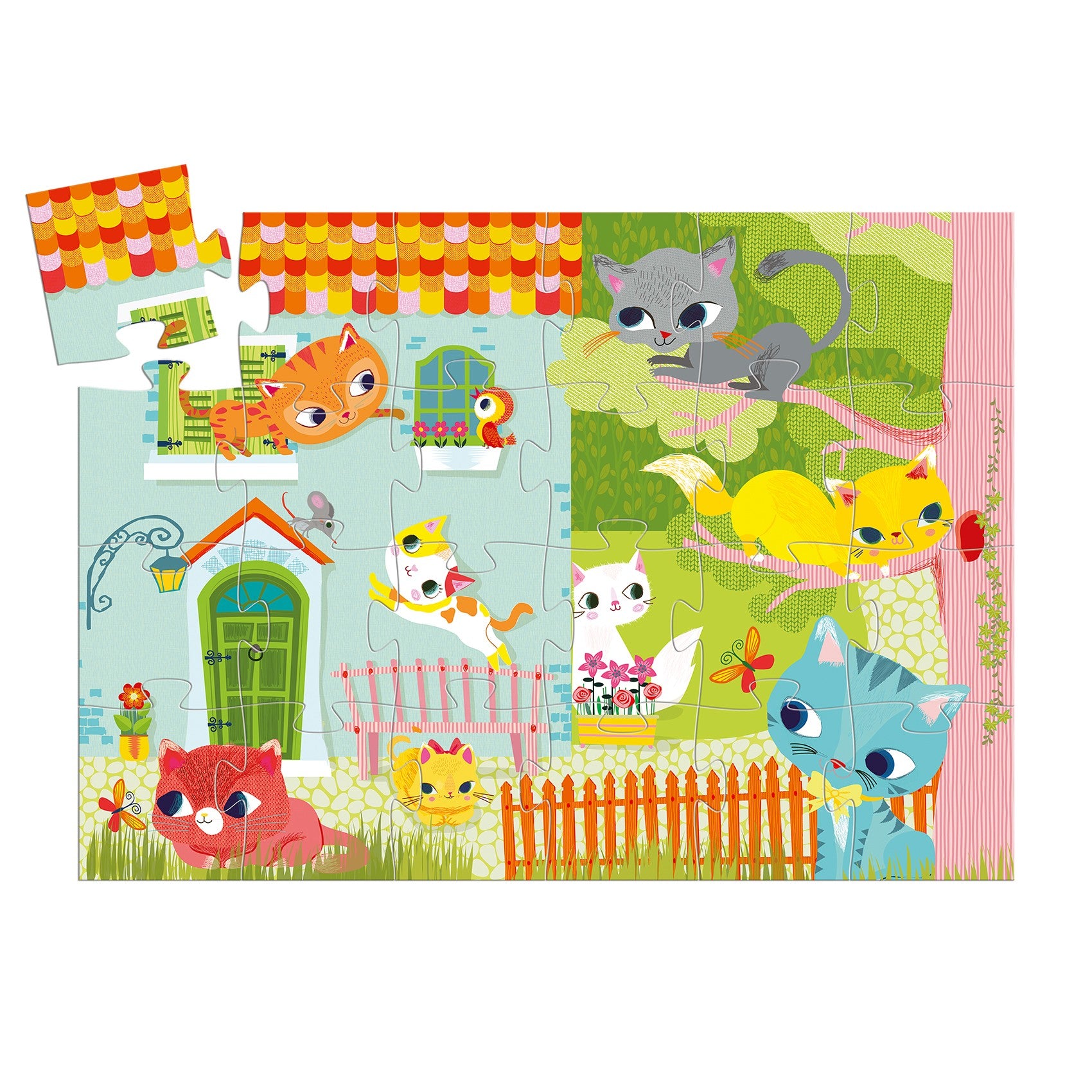 Djeco Silhouette 24 Piece Puzzle - Pachat and His Friends