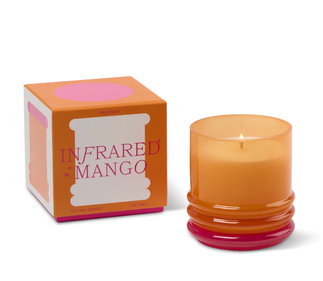 Paddywax Glass Candle Orange and Hot Pink - Infrared Mango