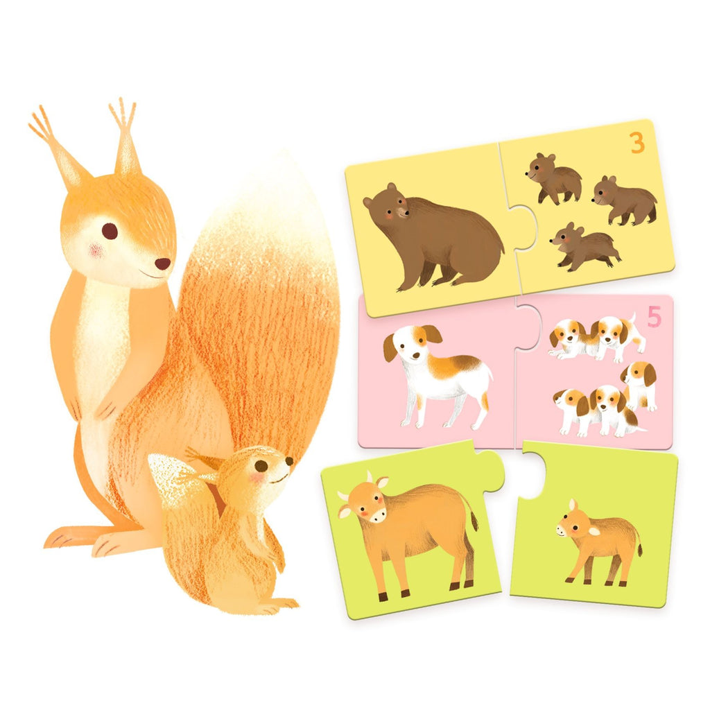 Djeco 12 Duo Puzzles - Baby Animals