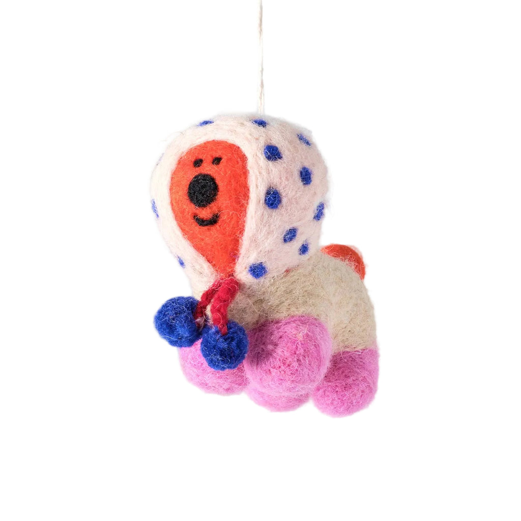Pom Pom Pup Hanging Felt Ornament