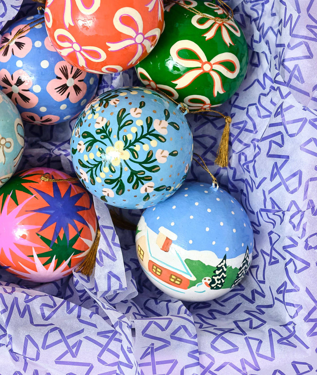 Winter Landscape Papier-mâché bauble
