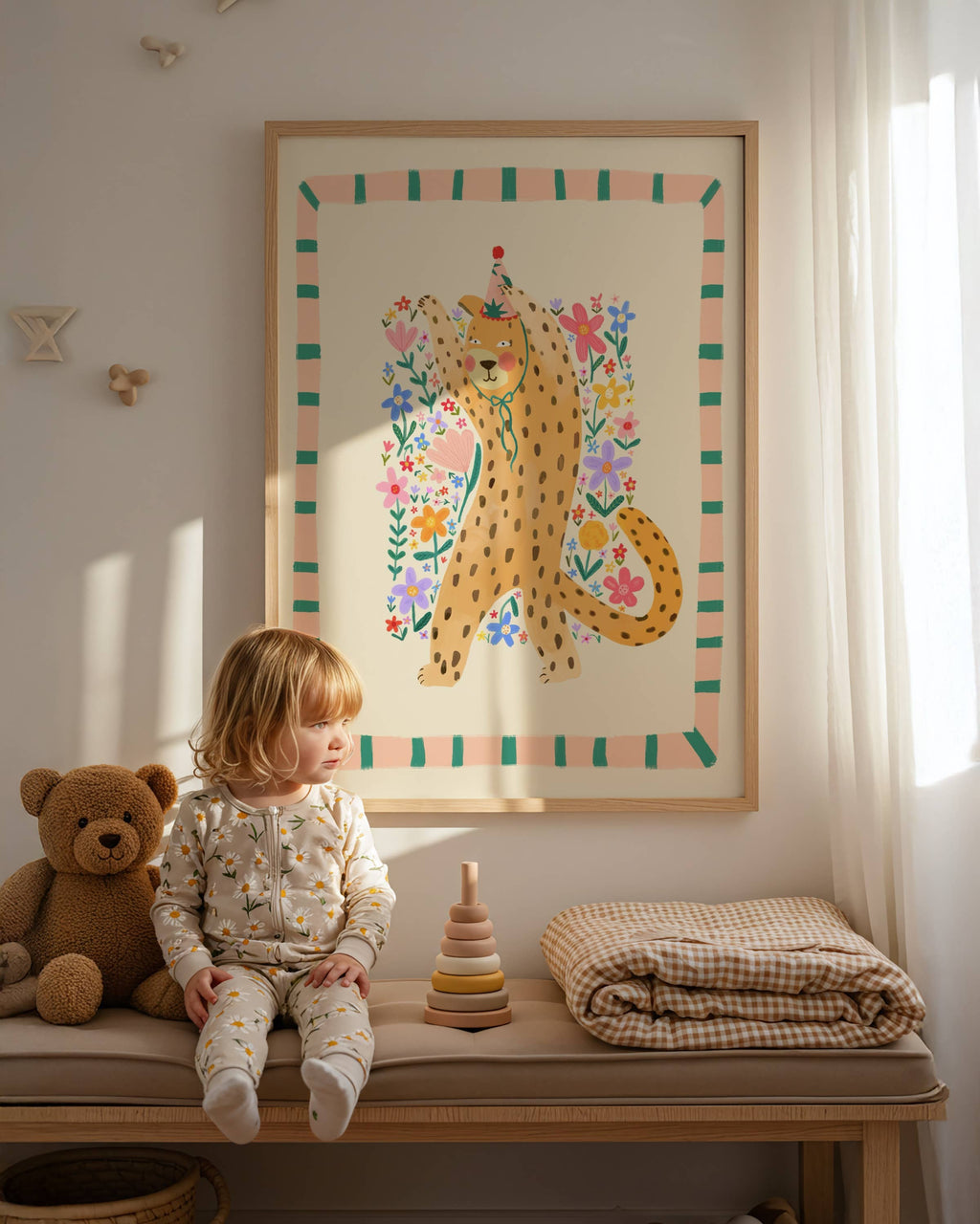 Luna Leopard, Kids Art Print, Colourful Art, Fun Art, Animal