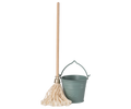 Maileg Bucket & mop, Miniature - Light blue