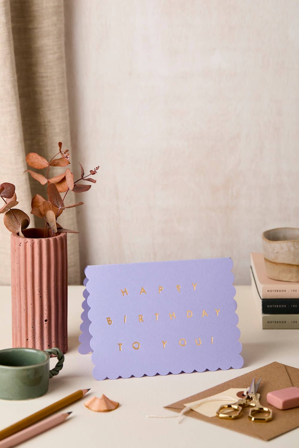 Scallop Happy Birthday To You Lavender Card