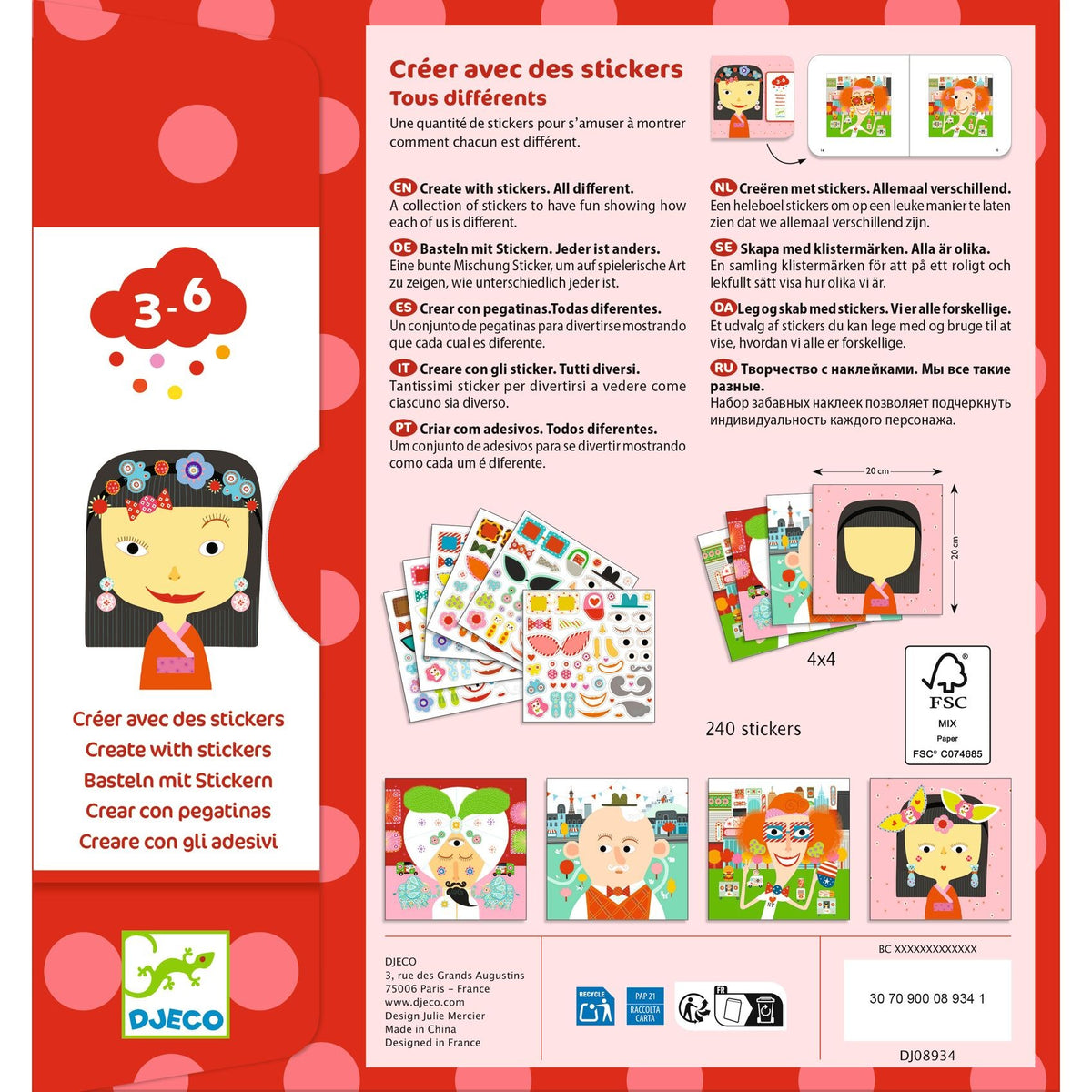 Djeco Stickers Craft Set - All Different