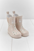 Grass & Air Pampas Cream Floral Short Colour-Changing Kids Wellies