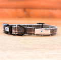 Digby And Champ Grey Tartan Adjustable Dog Collar