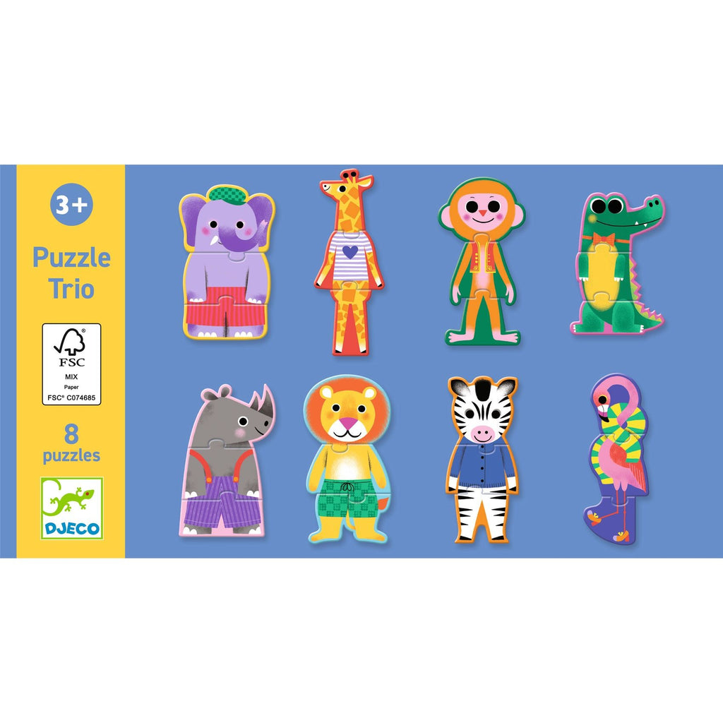 Djeco 8 Trio Puzzles - Savana