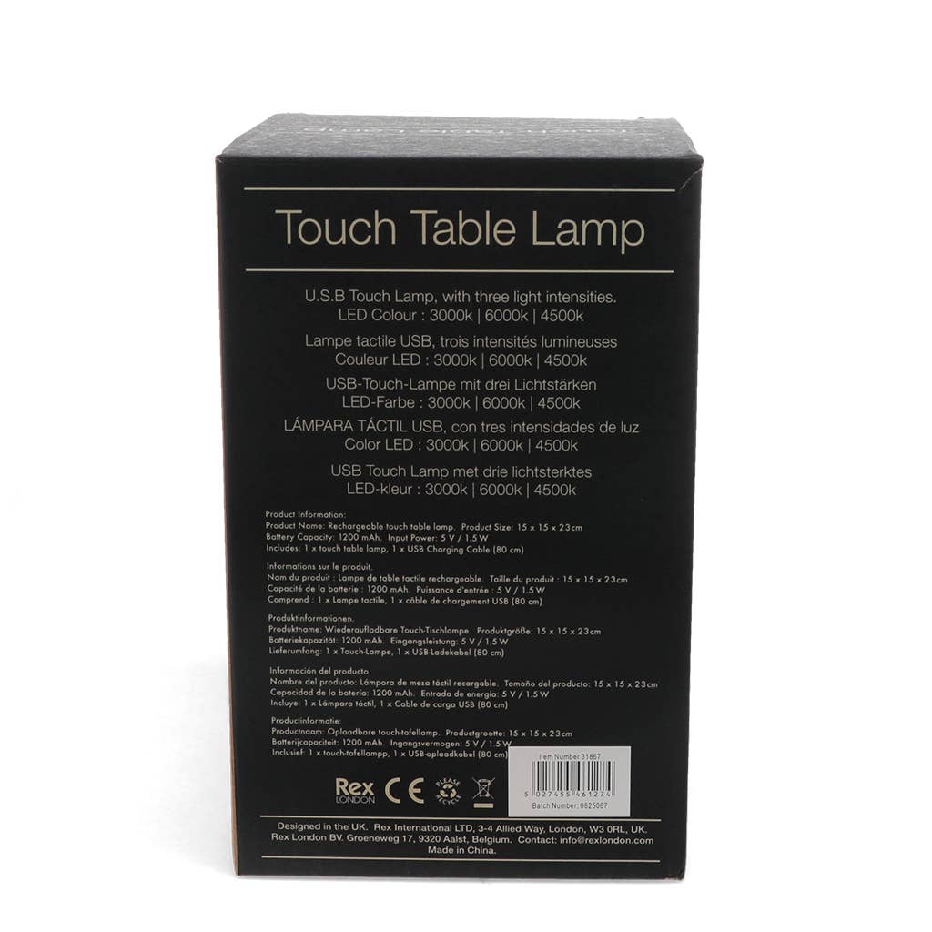 USB Rechargeable Mushroom Touch Lamp - Grey