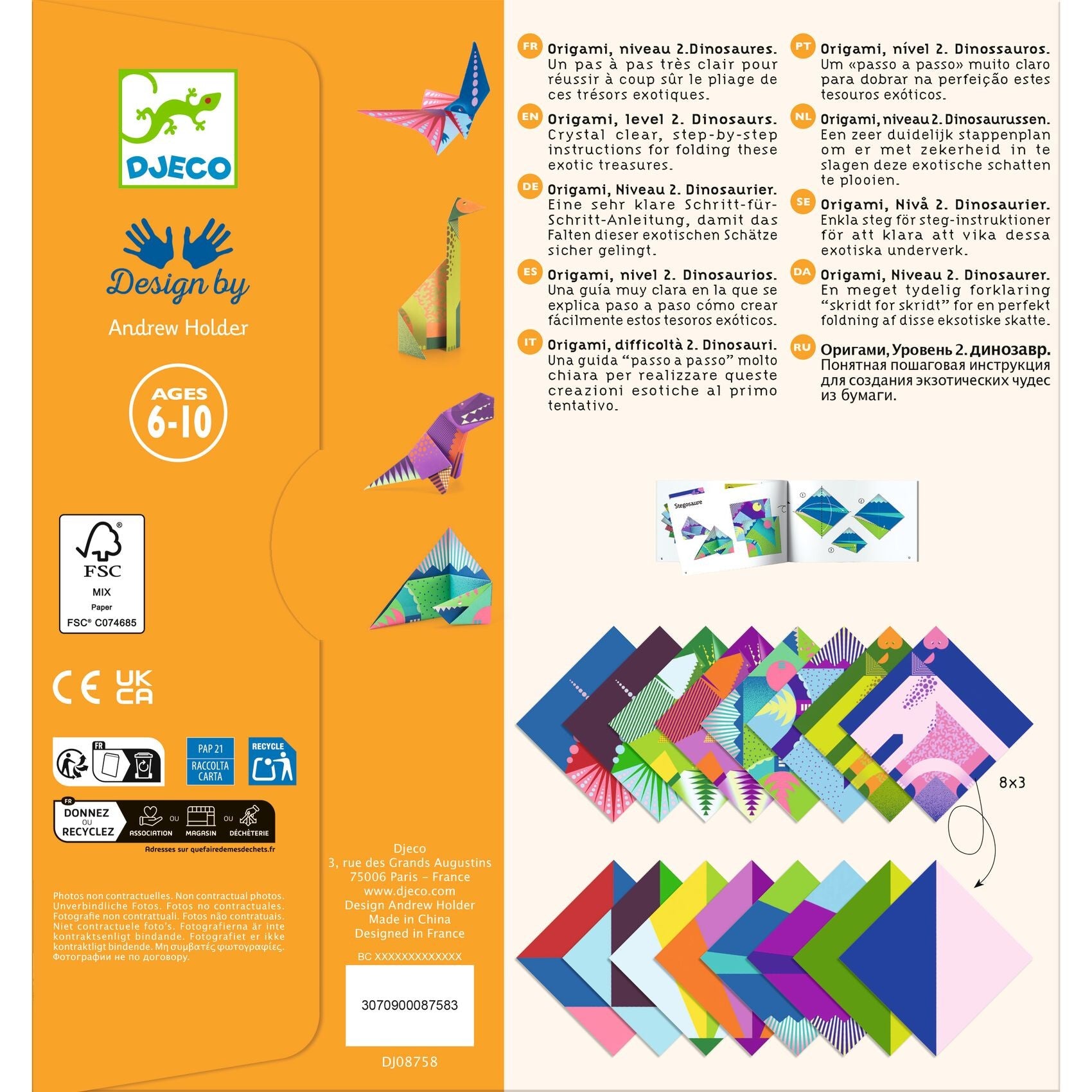 Djeco Origami Craft Set - Dinosaurs