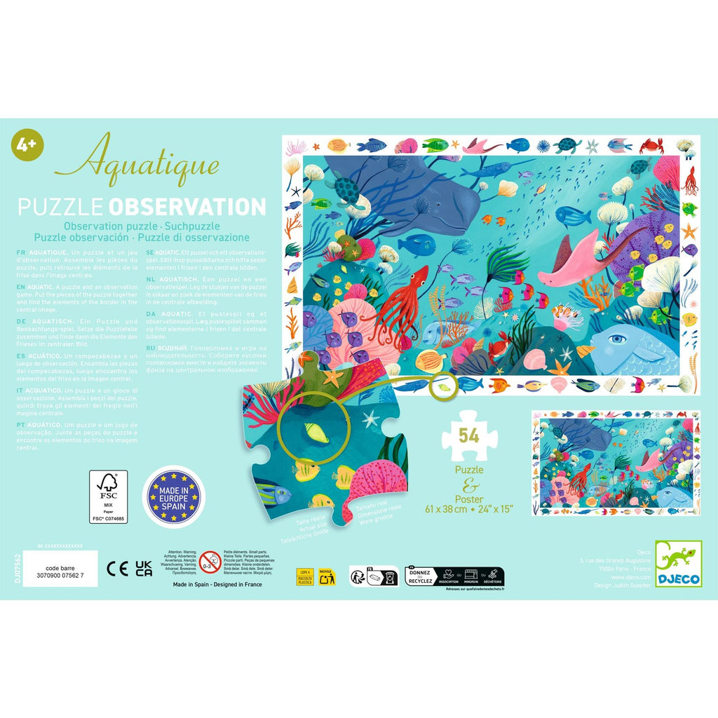 Djeco 54 Piece Aquatic Jigsaw Puzzle