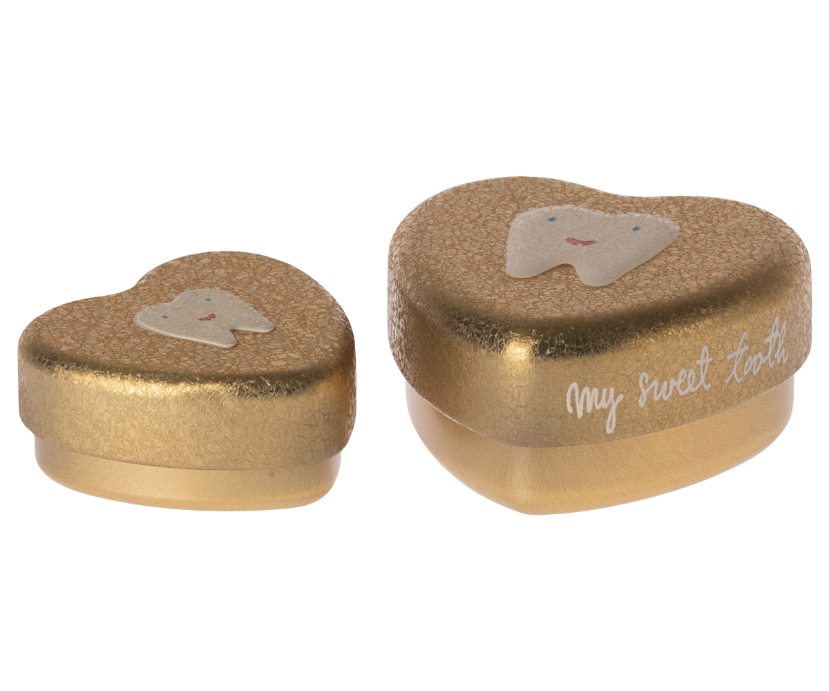 Maileg Tooth box, 2 pcs set - Gold