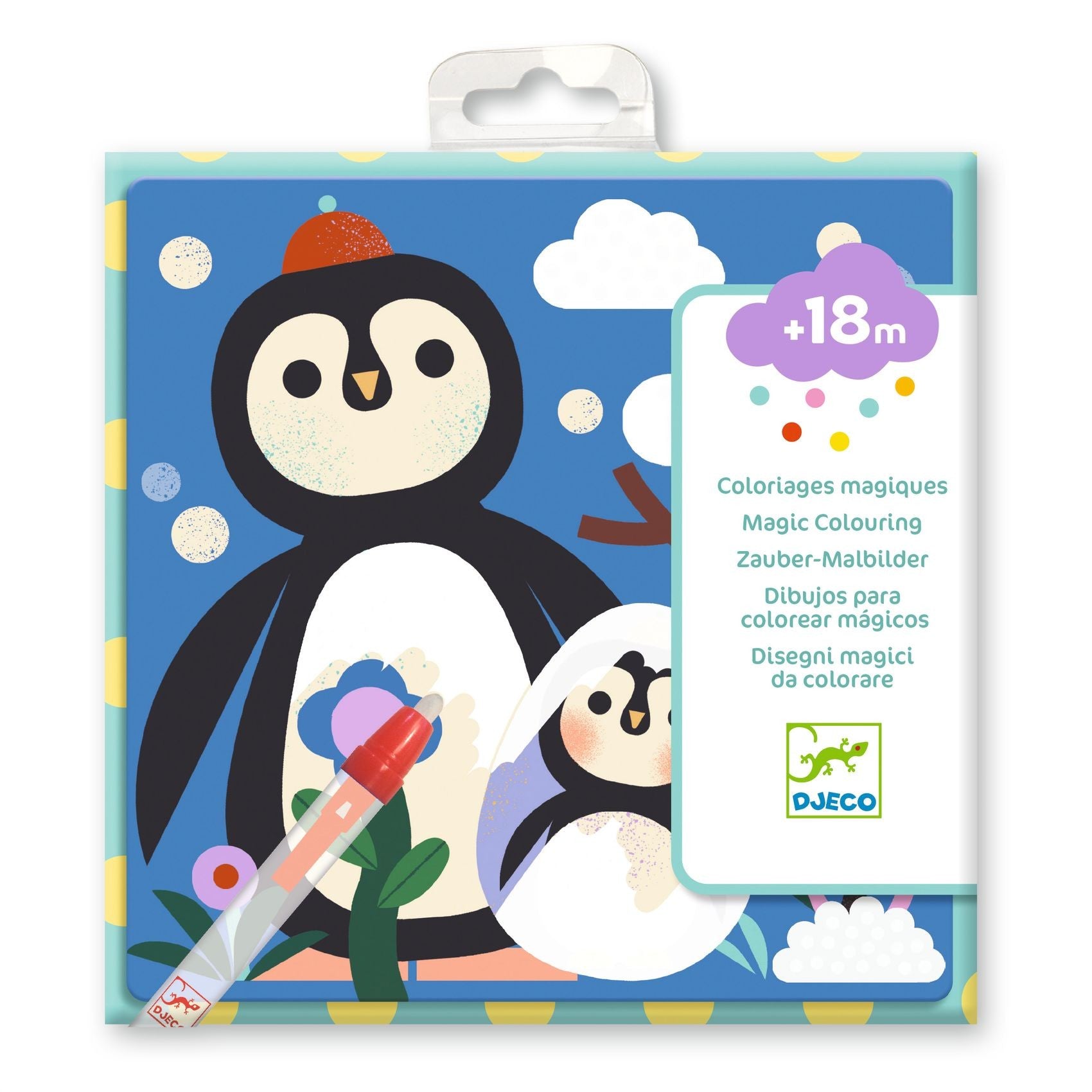 Djeco Peekaboo Baby Animals Magic Colouring Set