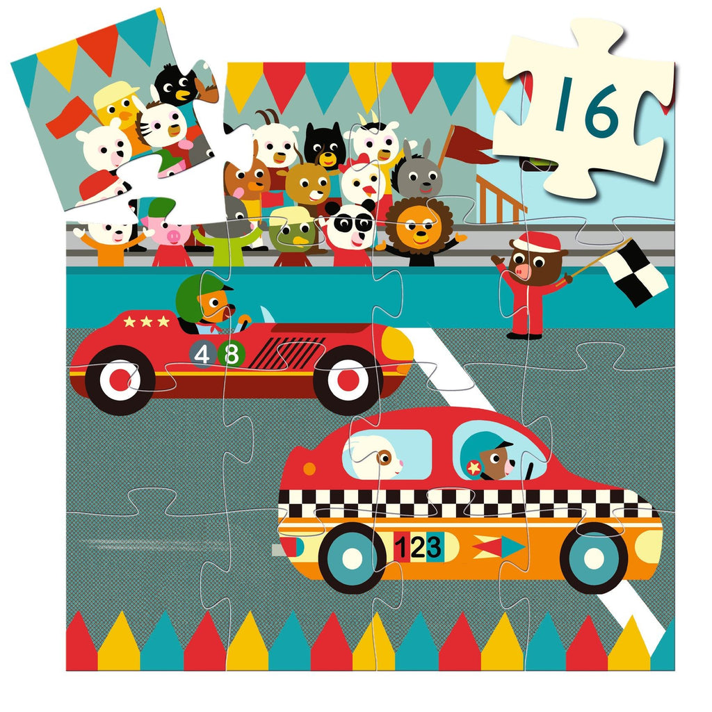 Djeco Silhouette 16 Piece Puzzle - Racing Car