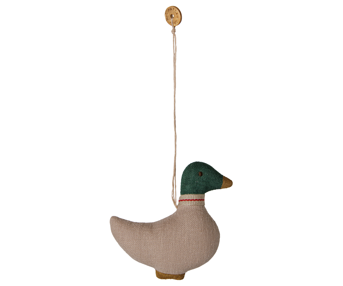 Maileg Fabric ornament, Duck - Green/Sand