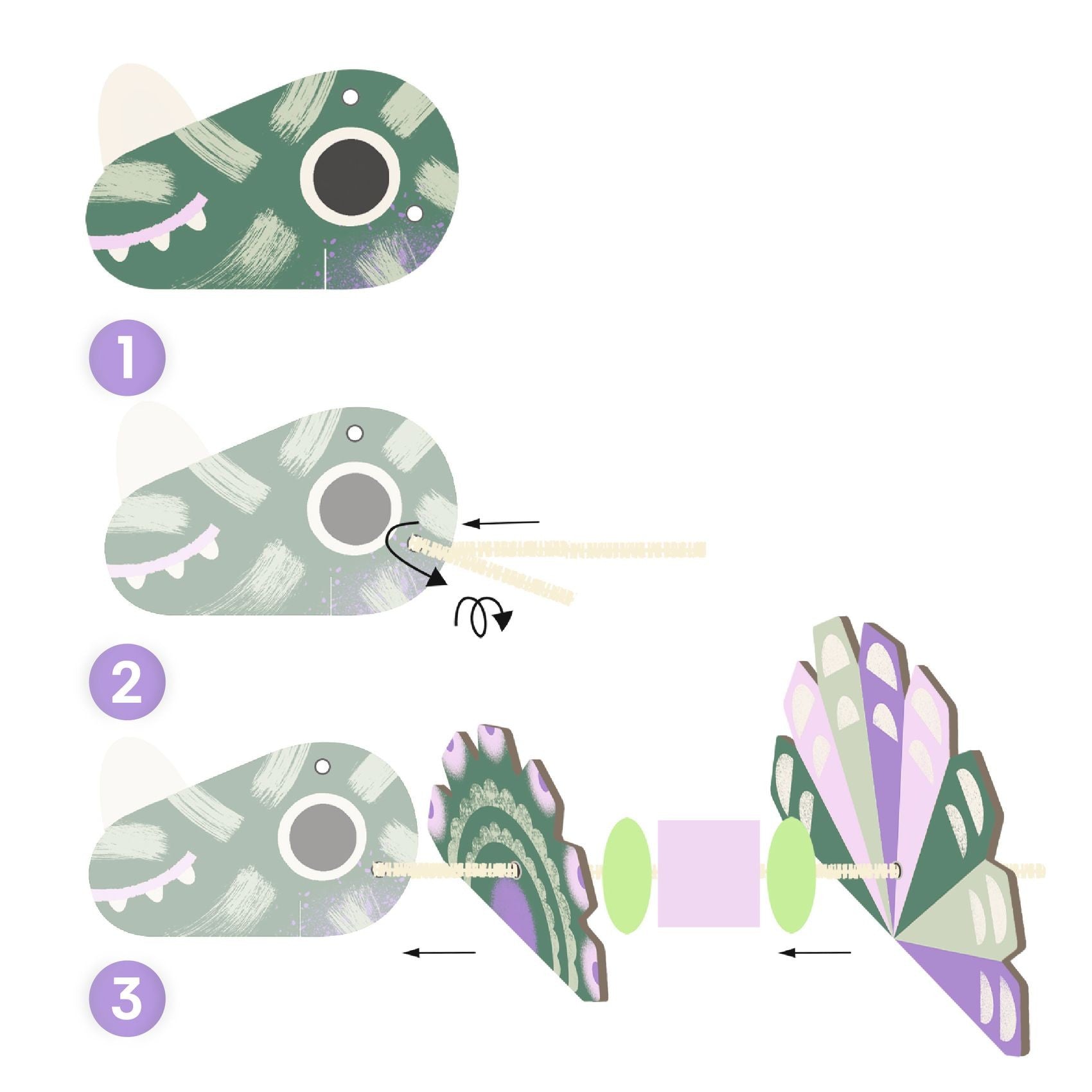 Djeco Chenille Wire Threading Terrible Dinos