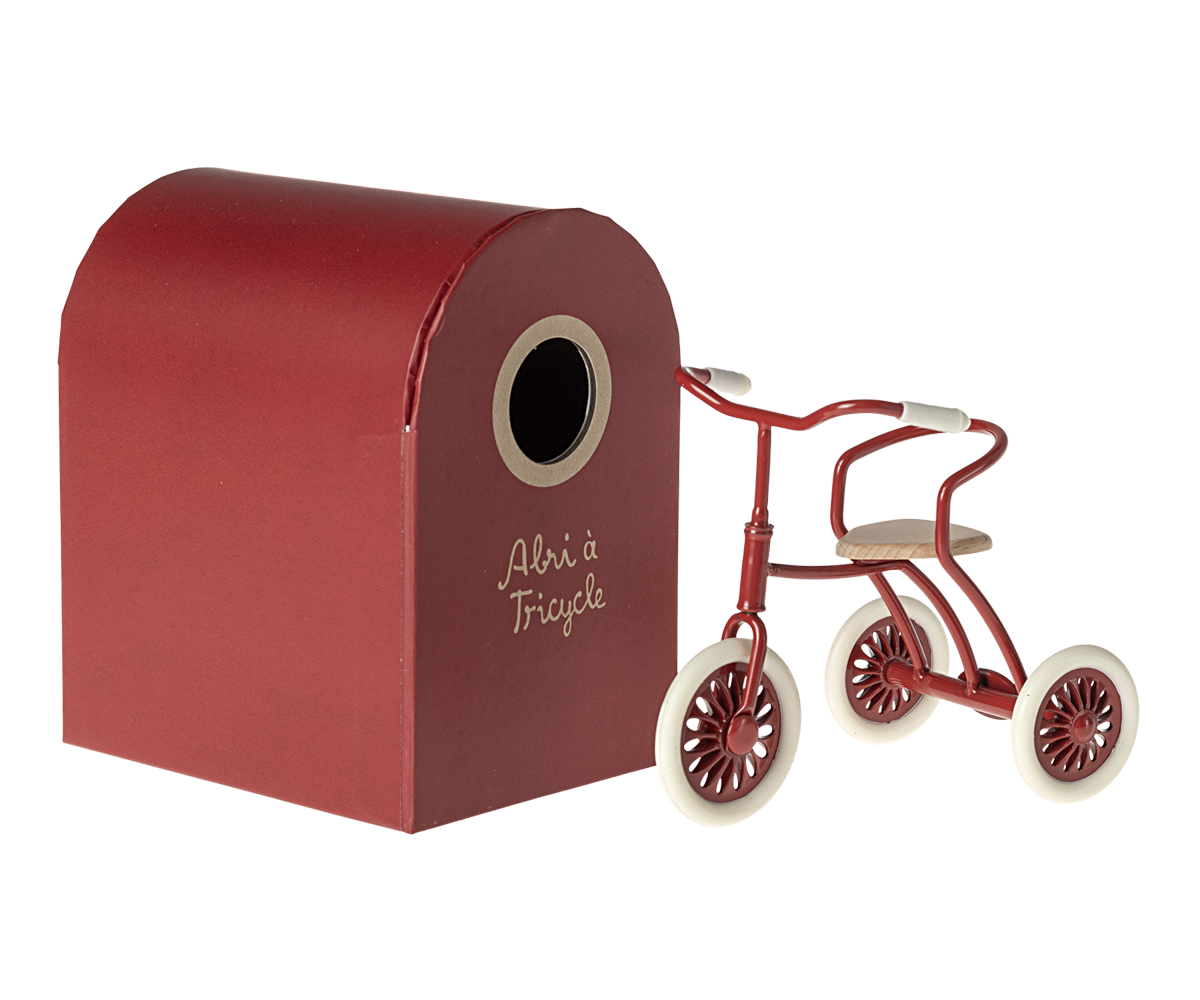 Maileg Abri à tricycle, Mouse - Red