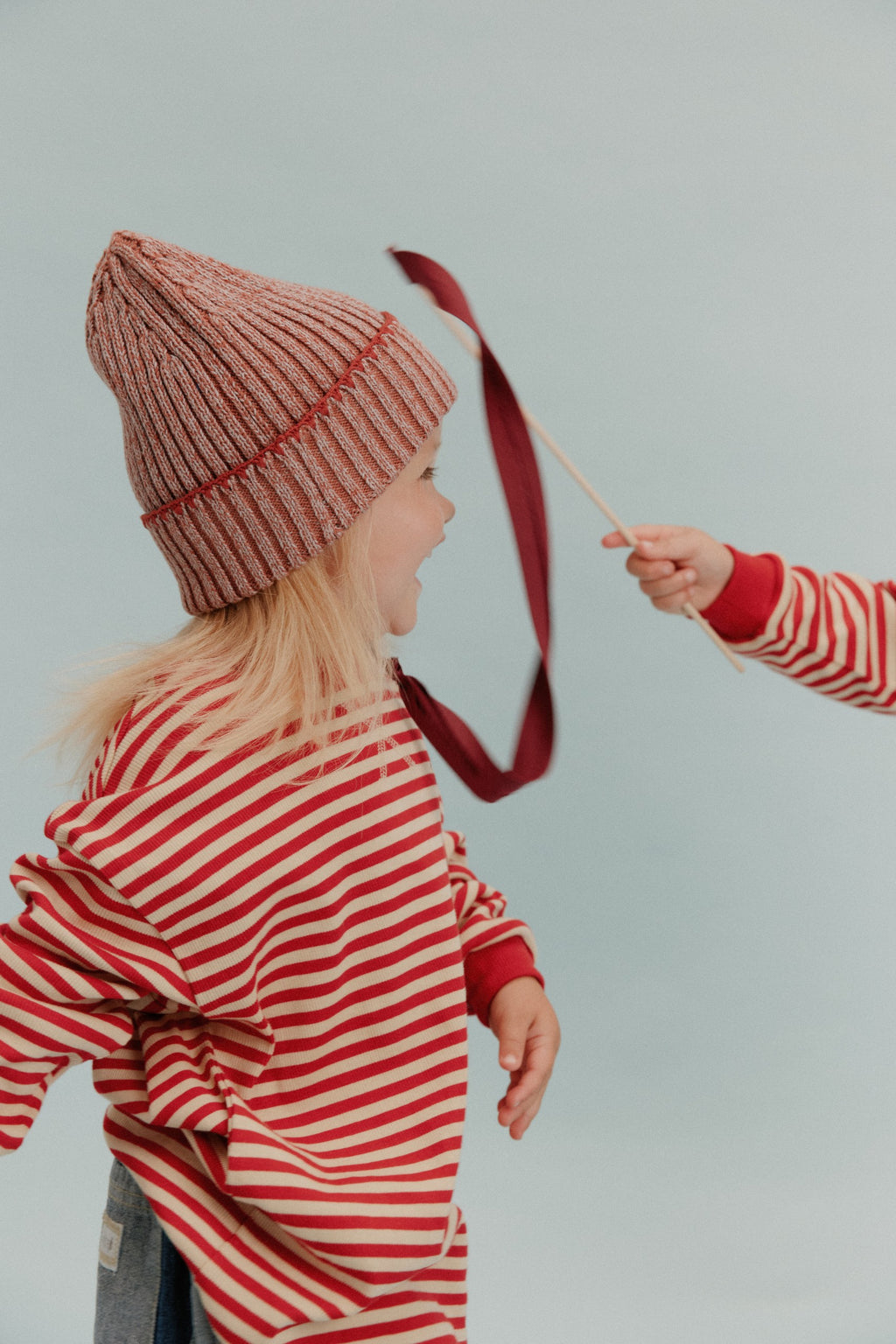 Claude & Co Jamie Crimson Stripe Long Sleeve Tee