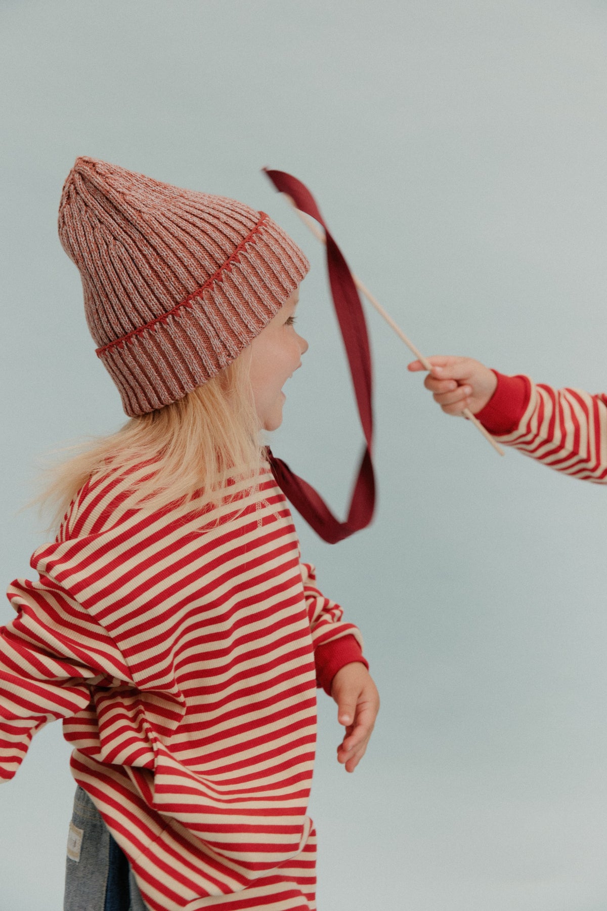 Claude & Co Jamie Crimson Stripe Long Sleeve Tee
