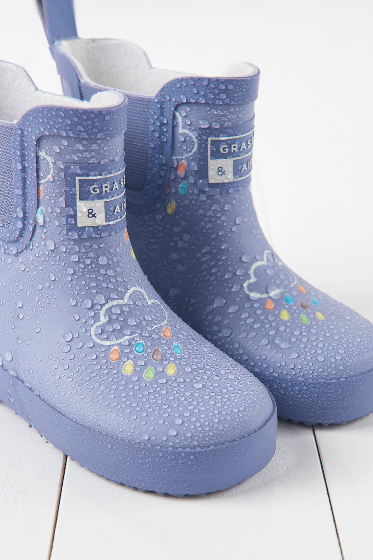Grass & Air Lavender Short Colour Changing Kids Wellies