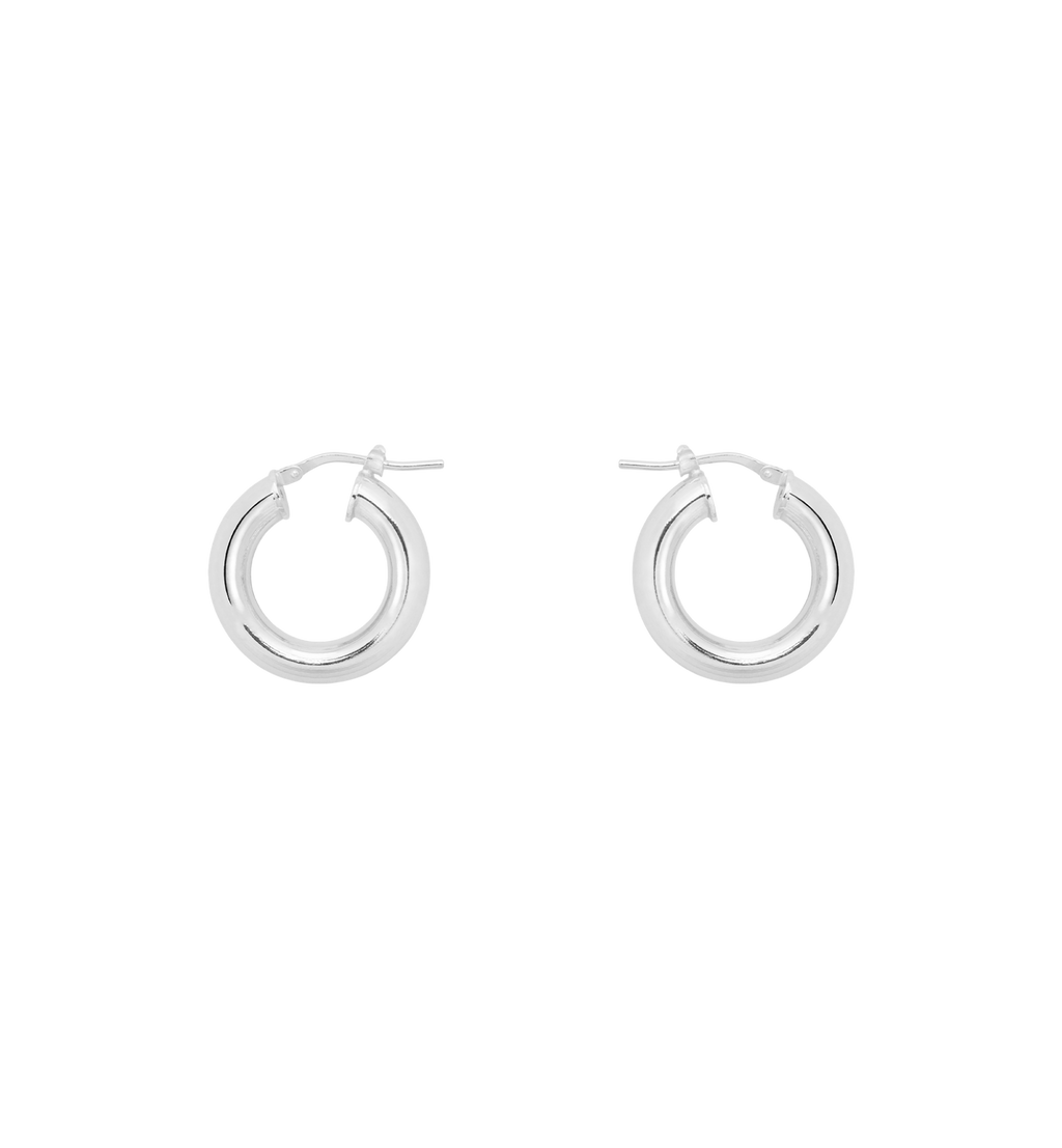 Anna + Nina Thick Plain Hoop Earrings