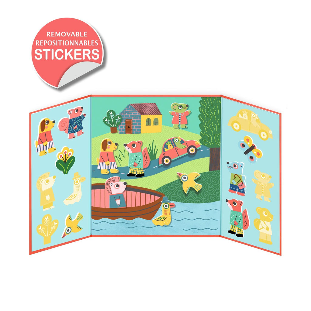 Djeco Easy To Peel Sticker Play Board - Animals