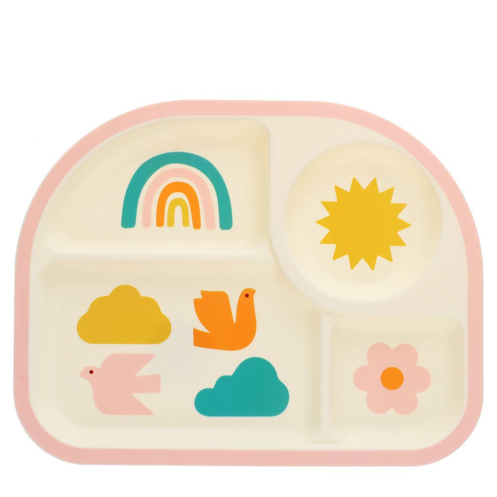 4-section baby & toddler divider plate - Rainbow Garden