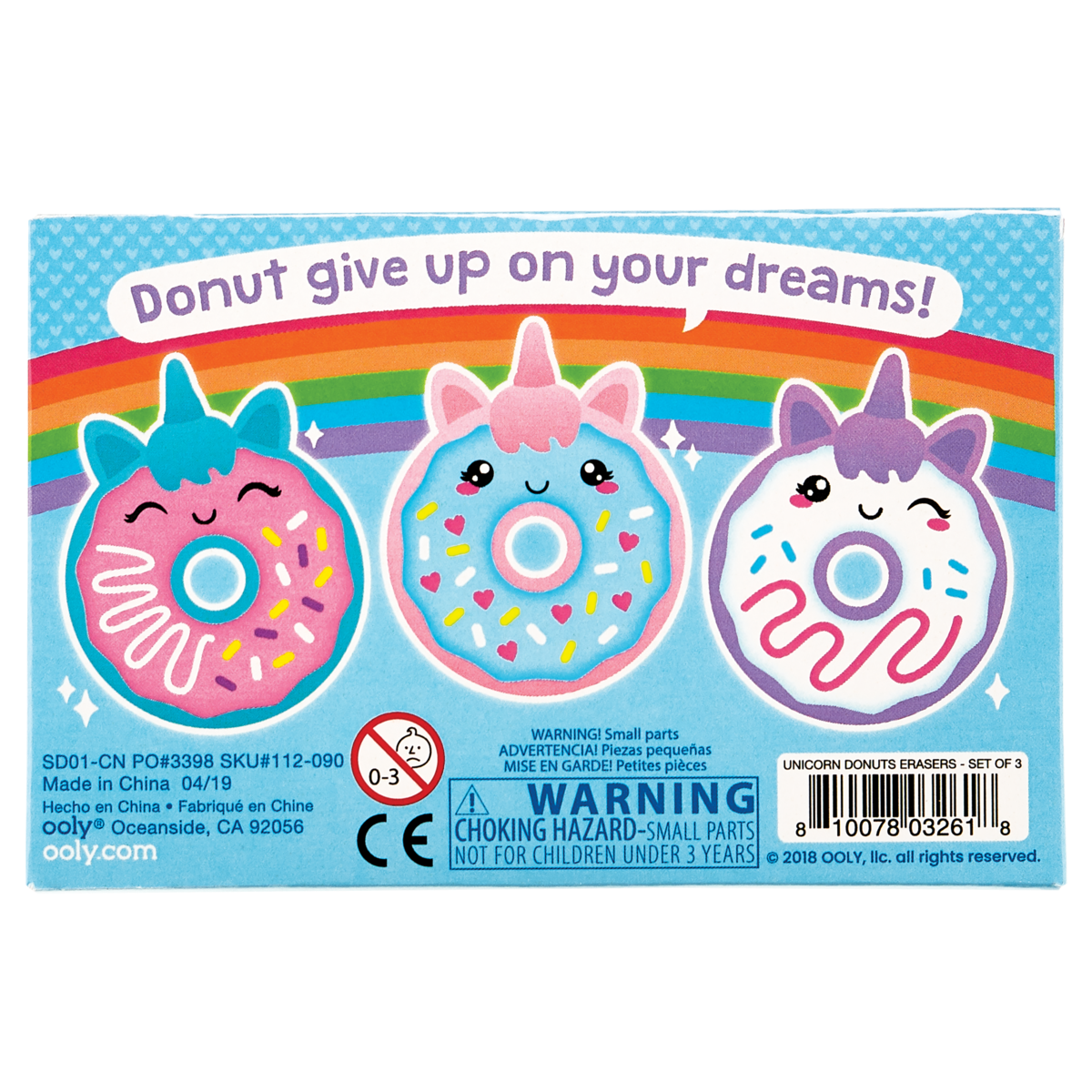 Ooly Magic Bakery Unicorn Donuts Scented Erasers - Set of 3